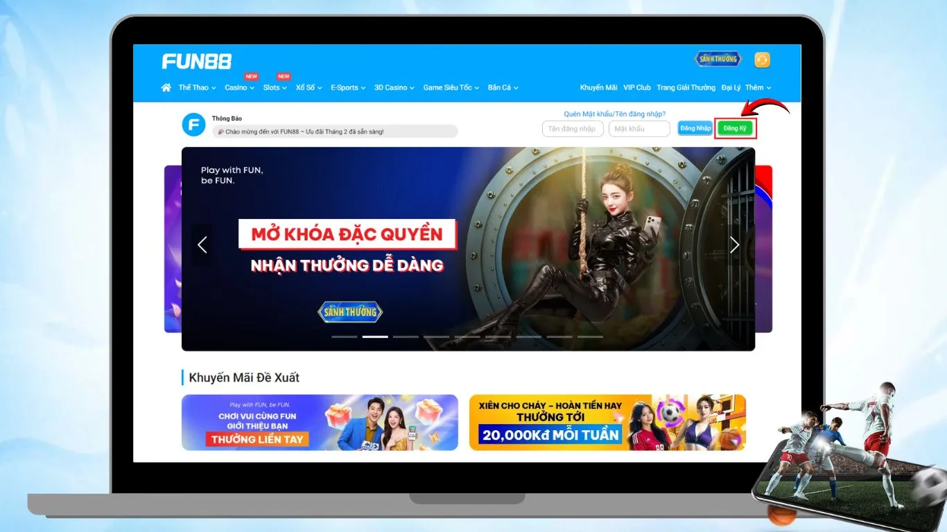 Đăng Ký Trên Website FUN88 Việt Nam